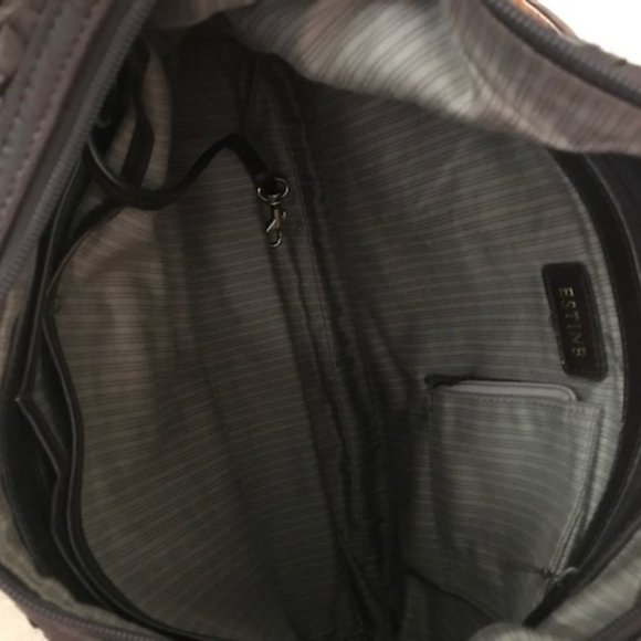 Estine Brown Woven Soft Leather Bag - Picture 4 of 5